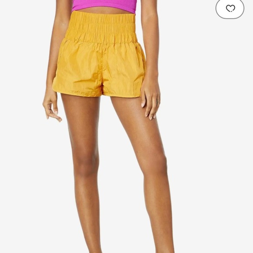 Free People Movement Yellow High Waist Athleisure Shorts M